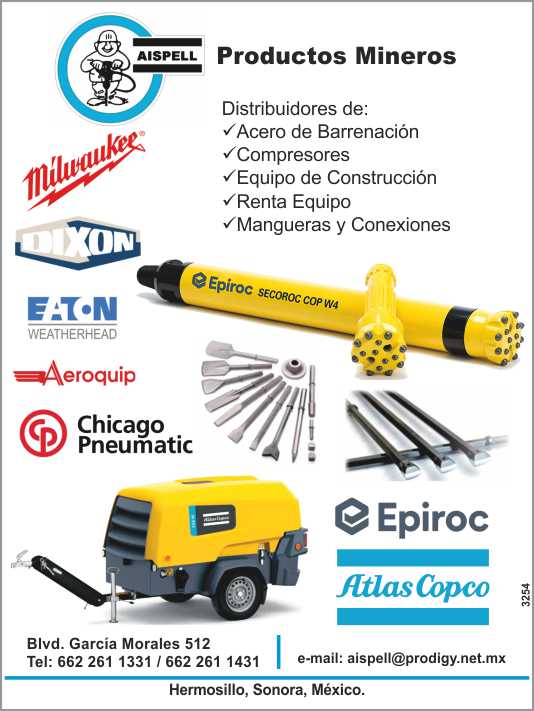 Distribuidores de: * Compresores * Equipo de Construccion * Acero de Barrenacion * Mangueras * Conexiones * Renta Equipo Neumatico