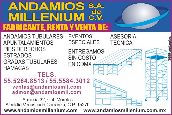 Manufacturer, rental and sale of tubular scaffolding, shoring, right feet, stands, tubular stands, hammocks. Technical advice Manufacturer, rental and sale of tubular scaffolding, shoring, right feet, stands, tubular stands, hammocks. Technical advice