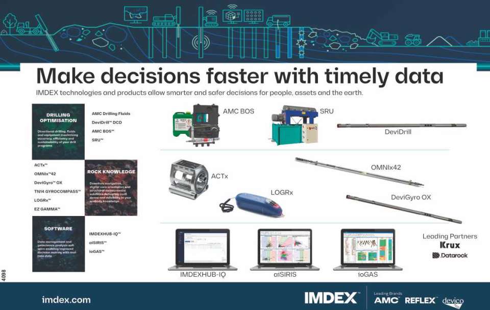 Tome decisiones mas rapido con datos oportunos. Las tecnologias y productos de IMDEX permiten tomar decisiones mas inteligentes y seguras para las personas, los activos y el planeta.