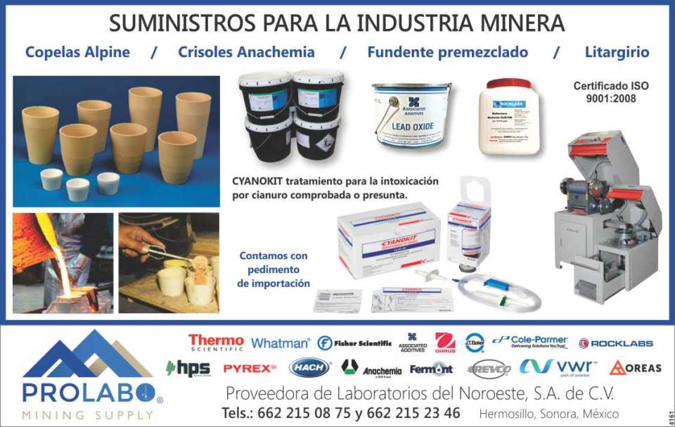 Supplies for the mining industry, alpine cups, anachemia crucibles, ready-mix flux, litharge, Cyanokit Supplies for the mining industry, alpine cups, anachemia crucibles, ready-mix flux, litharge, Cyanokit