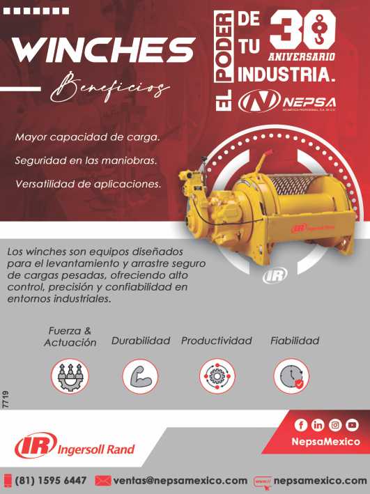 Winches Ingersoll Rand. Mayor capacidad de carga, Seguridad en las maniobras, Versatilidad de aplicaciones. Alto control, precision y confiabilidad en entornos industriales.