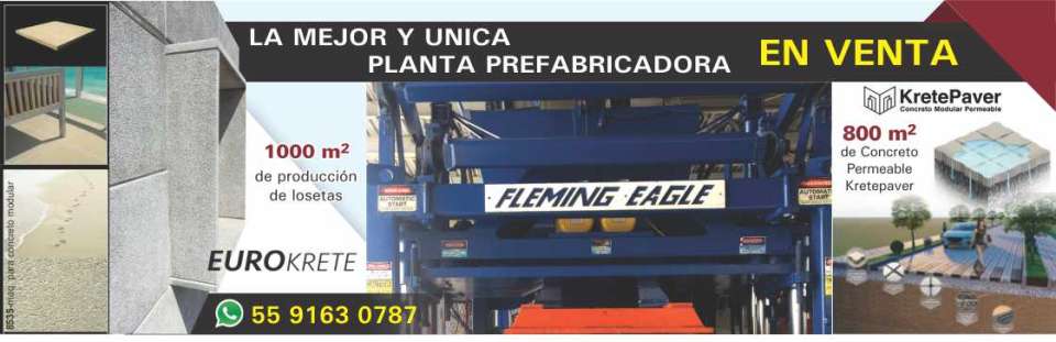 The best and only Prefabrication Plant FOR SALE! 1000 m2 of tile production 800 m2 of Kretepaver permeable concrete Fleming Eagle The best and only Prefabrication Plant FOR SALE! 1000 m2 of tile production 800 m2 of Kretepaver permeable concrete Fleming Eagle