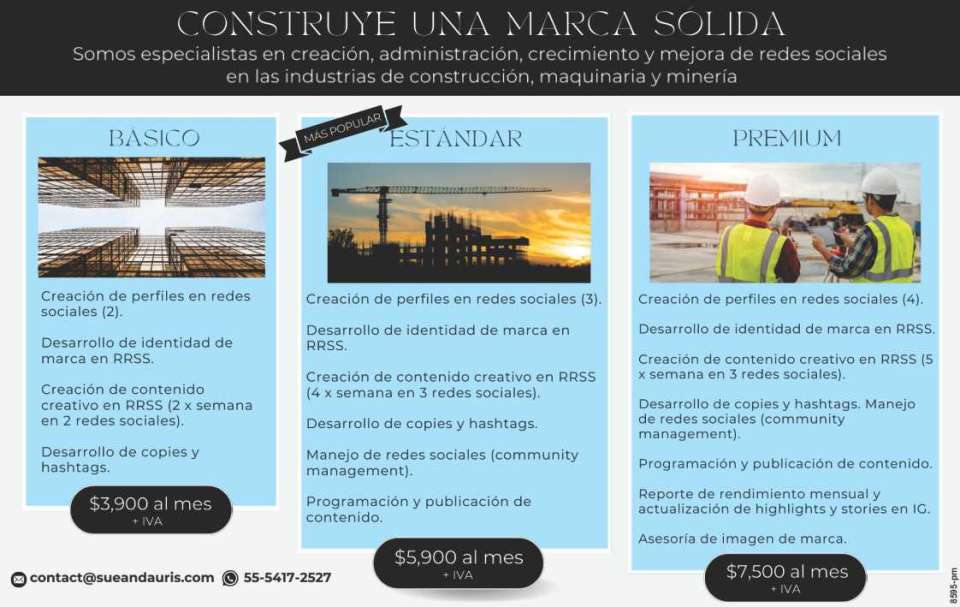 We are specialists in the creation, administration, growth and improvement of social media in the construction, machinery and mining industries. We are specialists in the creation, administration, growth and improvement of social media in the construction, machinery and mining industries.