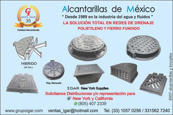 Sewers and Curbs. Total Solution in Drainage Networks - Polyethylene and Cast Iron. Since 1989 in the water and fluids industry. We request Distributions in New York and California. Sewers and Curbs. Total Solution in Drainage Networks - Polyethylene and Cast Iron. Since 1989 in the water and fluids industry. We request Distributions in New York and California.